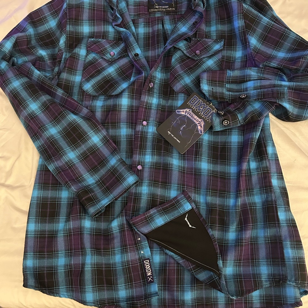 DIXXON Casual Plaid Shirt in Blue and Purple